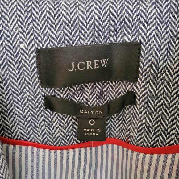 NWT J. Crew Dalton Blazer Italian Cotton/Linen Herringbone 0 - Picture 3 of 13